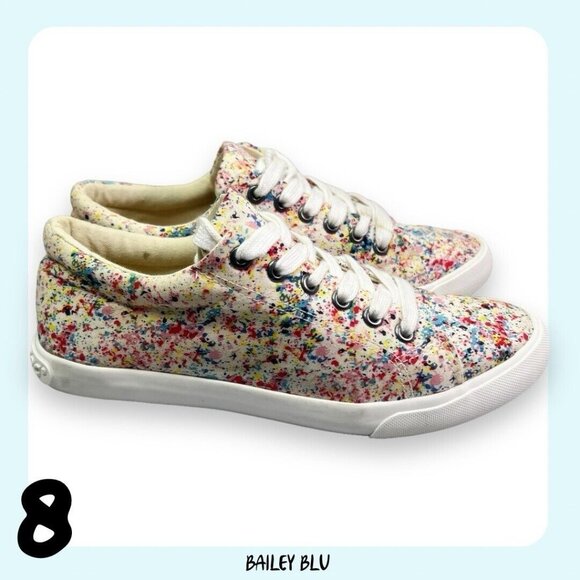Rocket Dog Splatter Paint Art Sneaker Shoe Multi Color 8 - Picture 2 of 8